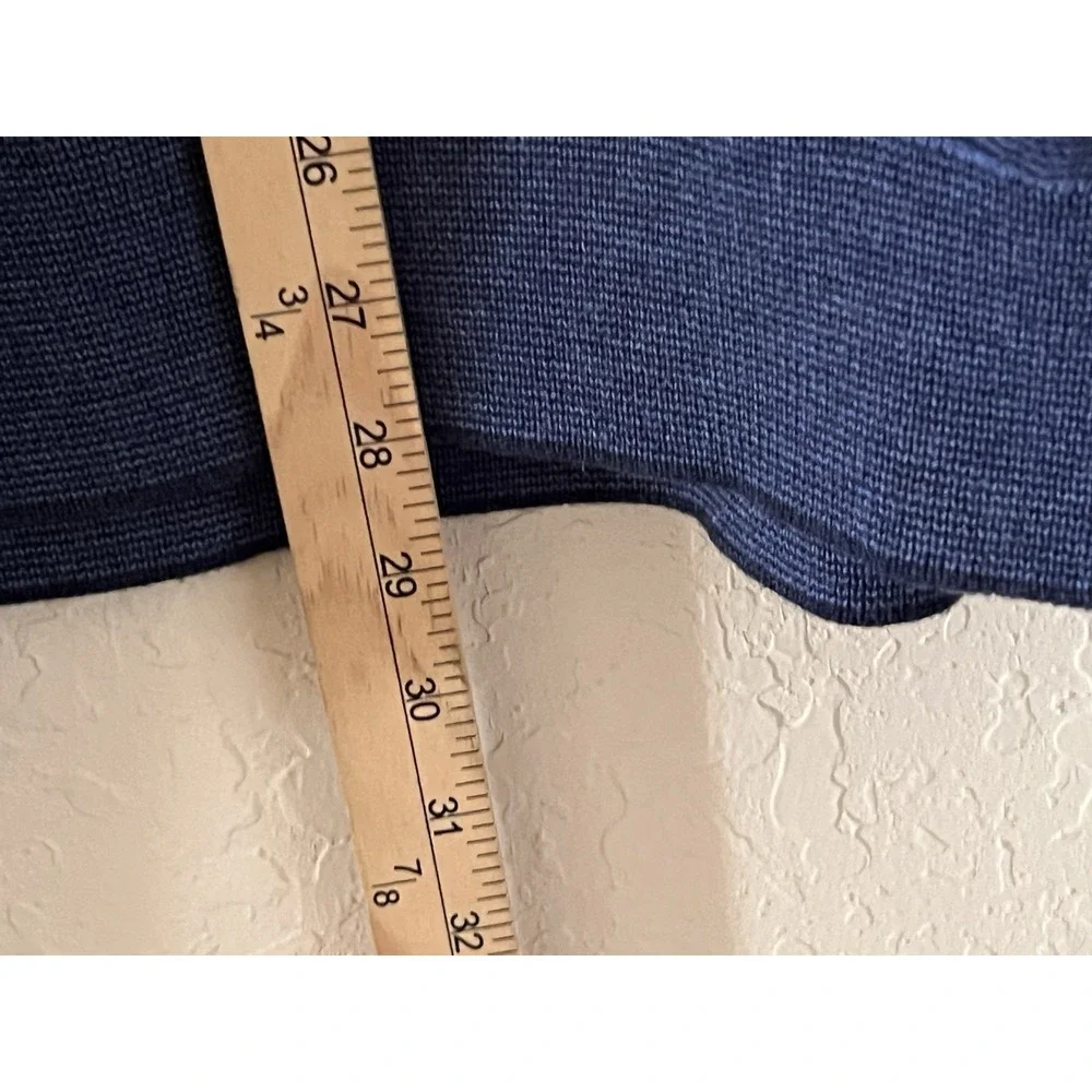 Maker & Company Clothier Merino Sweater Mens Extra Large XL Blue‎ 1/4 Button